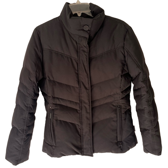 Calvin Klein Jackets & Blazers - Calvin Klein Women's XS Black Puffer Coat Short Zipper Snap Closure Faux Fur